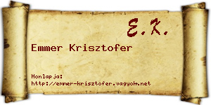 Emmer Krisztofer névjegykártya